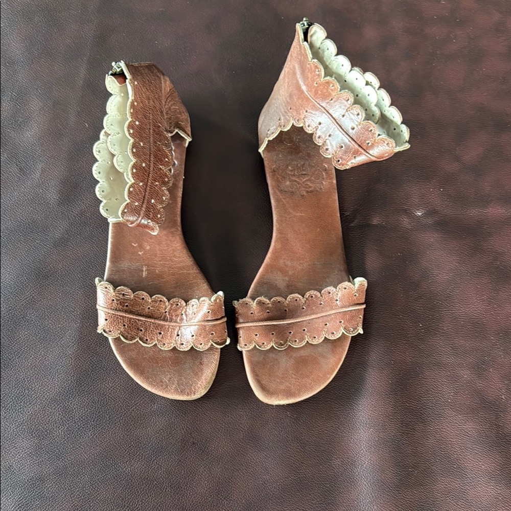 ELF Brown and Cream Bohemian Sandals